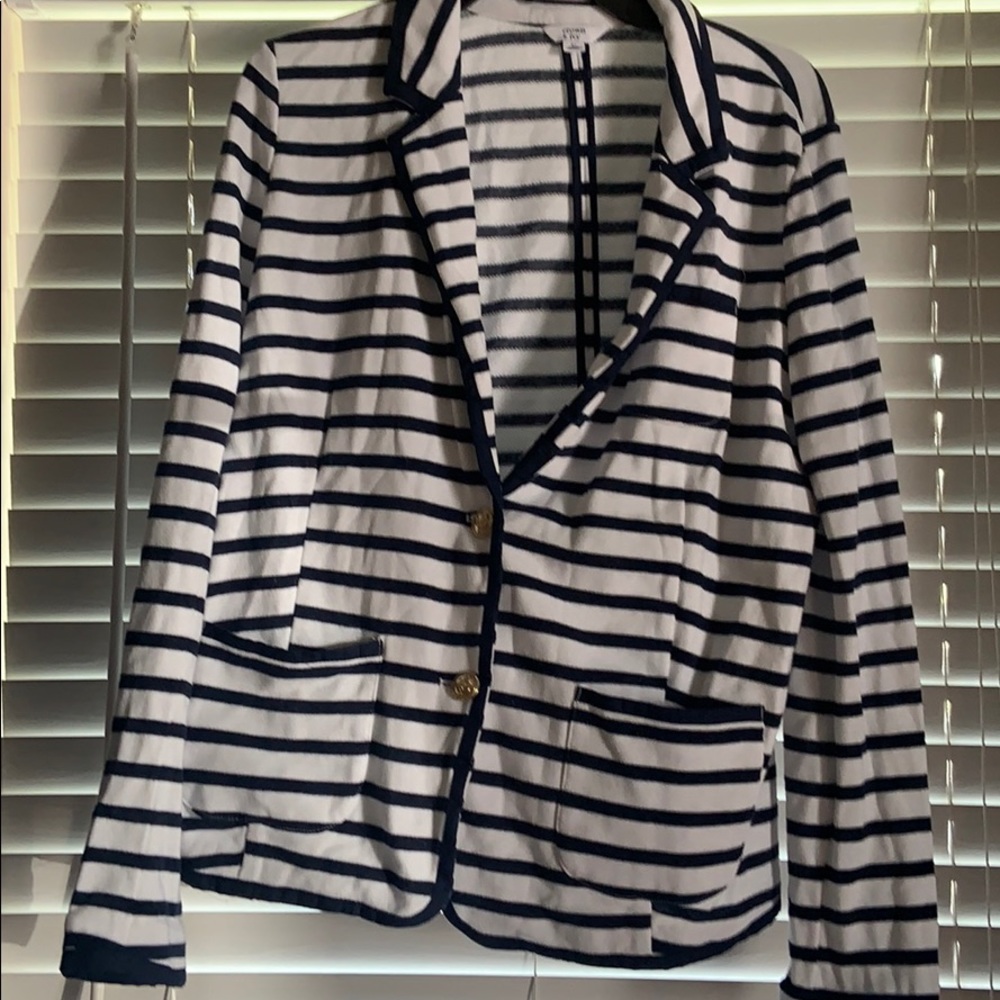 Navy and white striped Crown and Ivy blazer